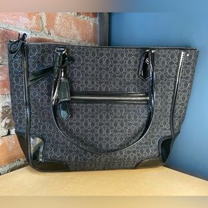 Pristine Coach Bag NEVER USED Black Patton leather detail Iconic Embossed Logo.